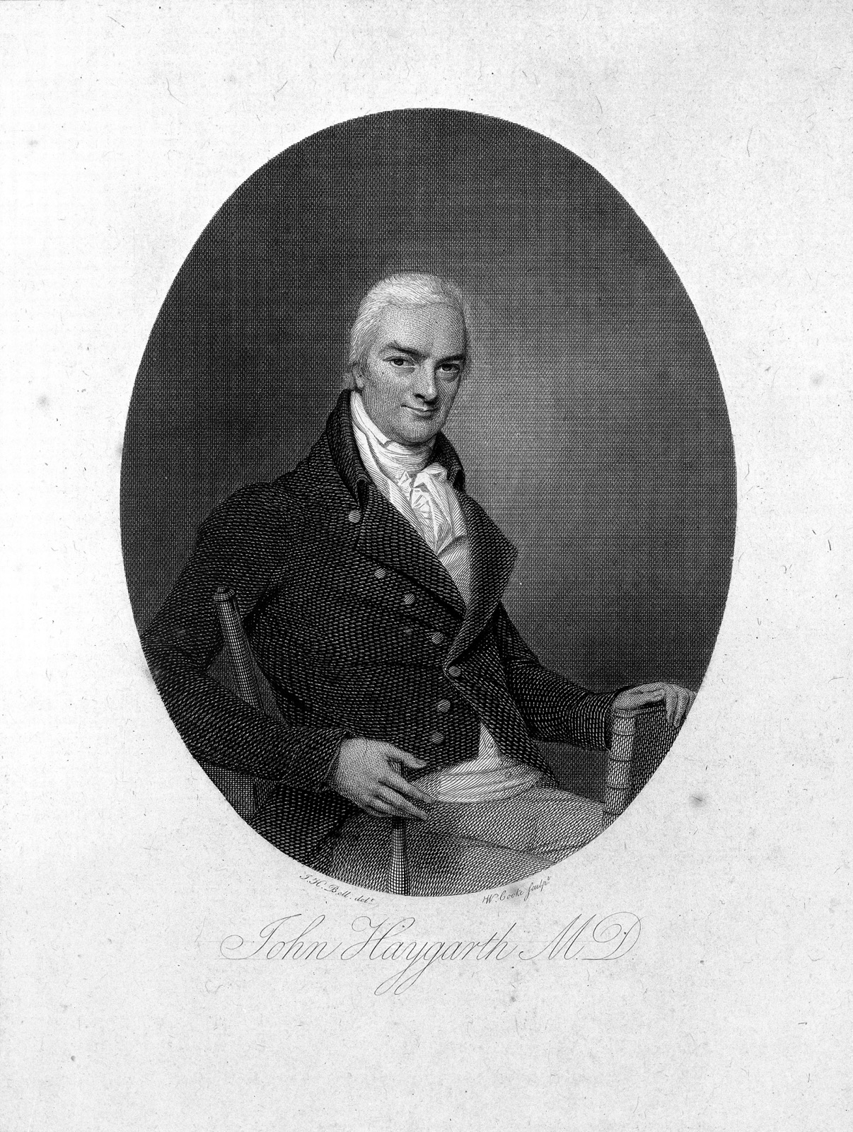Line-engraved bust-length portrait of John Haygarth, facing three-quarters right, 1801