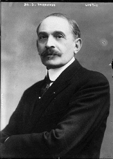 Portrait photograph of Serge Voronoff, a man in a suit, circa 1920.